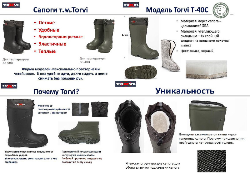 Характеристики сапог торви Характеристики сапог торви
